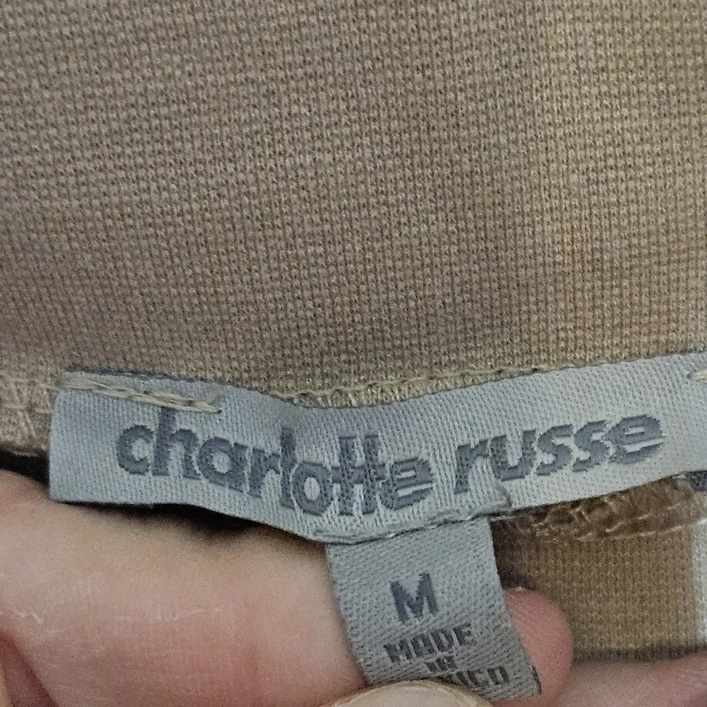 Charlotte Russe crop top and skirt beige.